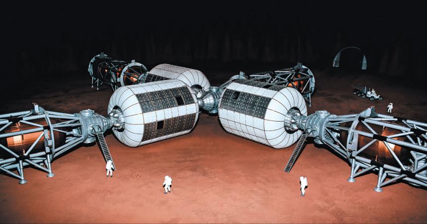 Mars base comprised of B330 modules