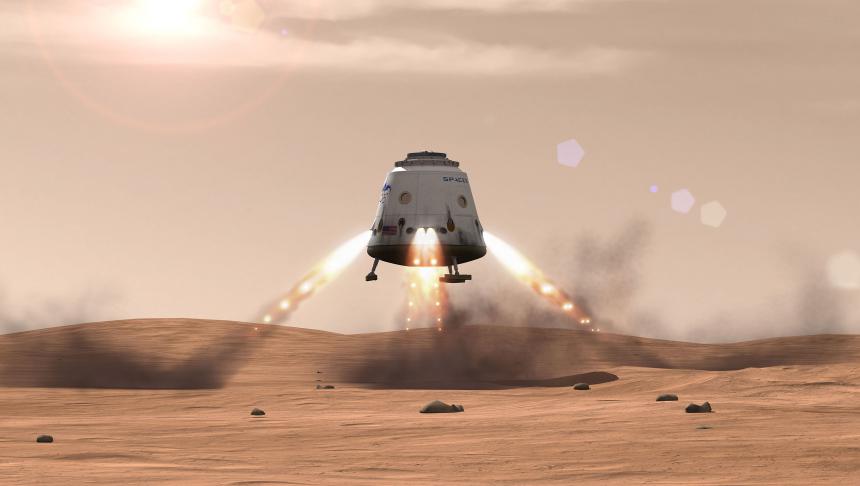 Red Dragon landing on Mars